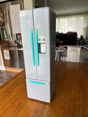 My life as 18inch doll Refrigerator - Gray with Teal Handles